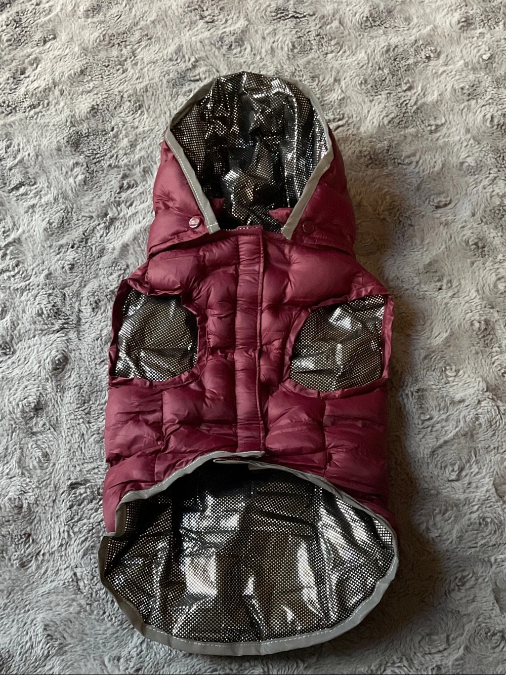 Quilted Dog Puffer Jacket with Hood NWOT